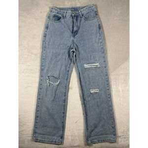 Cider Light Wash Denim High Waisted Straight Leg Jeans Size S
